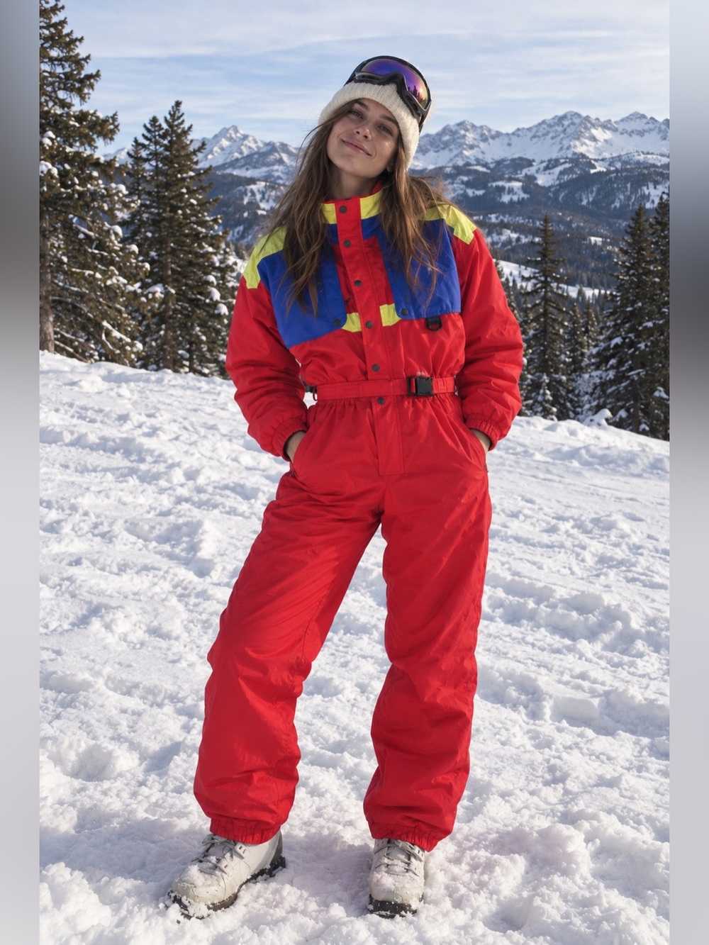 Vintage 90s Boulder Gear Women’s Ski Snowsuit One Piece Colorblock Size 14
